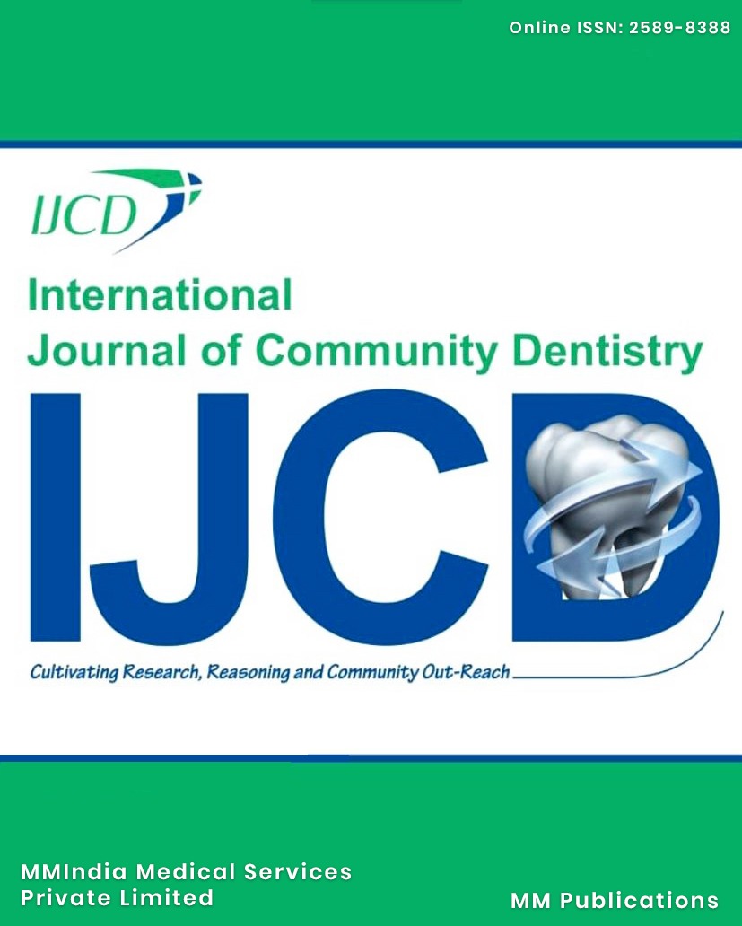 					View Vol. 10 No. 1 (2022): International Journal of Community Dentistry
				